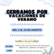 Flyer Cerrado por Vacaciones De Verano Ilustrativo Sencillo Minimalista Amarillo y Azul